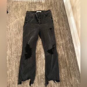 Hidden black straight leg jeans